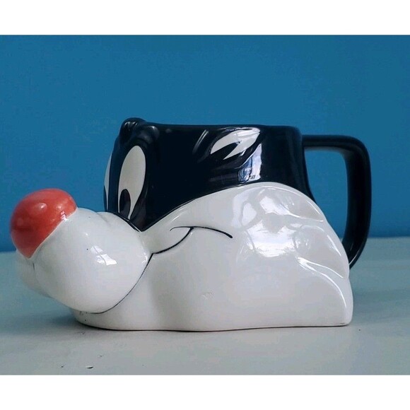 Vintage Looney Tunes 3D Sylvester Cat Cartoon Coffee Ceramic Cup Mug Warner Tea - Picture 6 of 13
